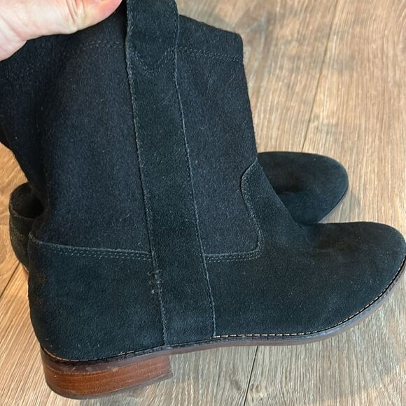 GENUINE SUEDE TOMS SLOUCHY ANKLE BOOTIES BLACK SIZE 10 - Picture 5 of 7